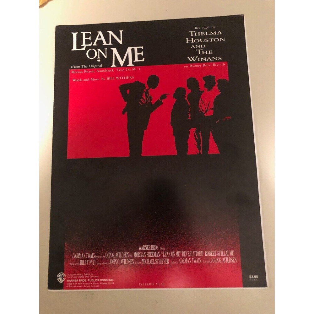 Lean On Me Vintage Sheet Music Motion Picture Soundtrack Original Bill Withers